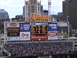 Jacob's Field's Scoreboard in use